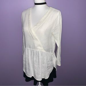 NWT Cynthia Rowley White 100% Linen Top